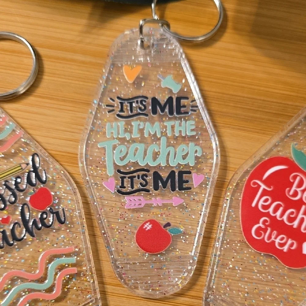 Teacher Keychain Set with Fun Designs